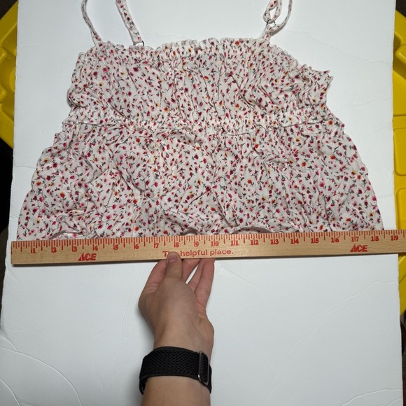 Forever 21 Floral Babydoll Top Sleeveless Ruffle Size Medium Ditsy Print - Picture 9 of 9